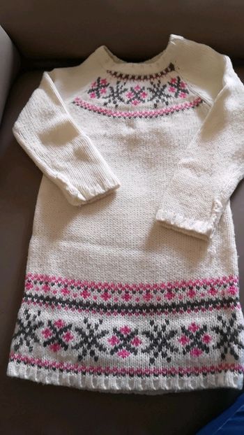 Robe jacquard écru 5 ans