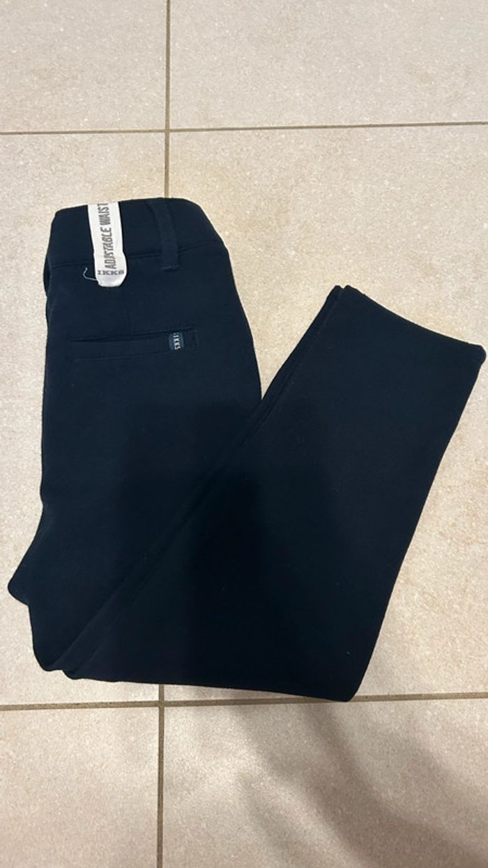 Pantalon forme chino navy en maille garçon IKKS 5 ans - photo numéro 2