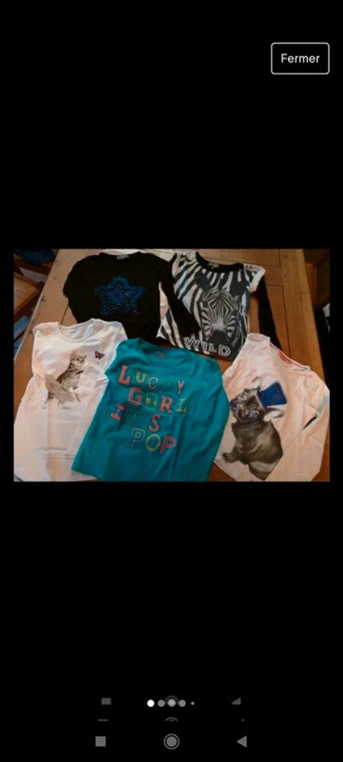 Lot 5 maillots manches longues 8 ans