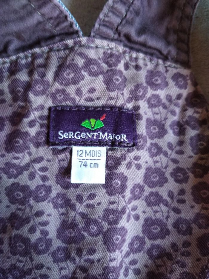 Robe jeans doublée style salopette Fille 12 mois Sergent Major 100% coton - photo numéro 11