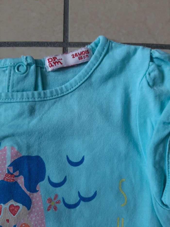 Lot de 2 tee shirts manches courtes fille 24 mois - photo numéro 4