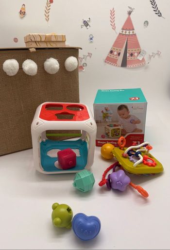 Cubes Montessori 7 en 1 – Trieur de formes - Jouets d’éveil bébé