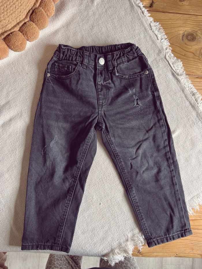 Jean Zara noir loose destroy 3 4 ans confort 104