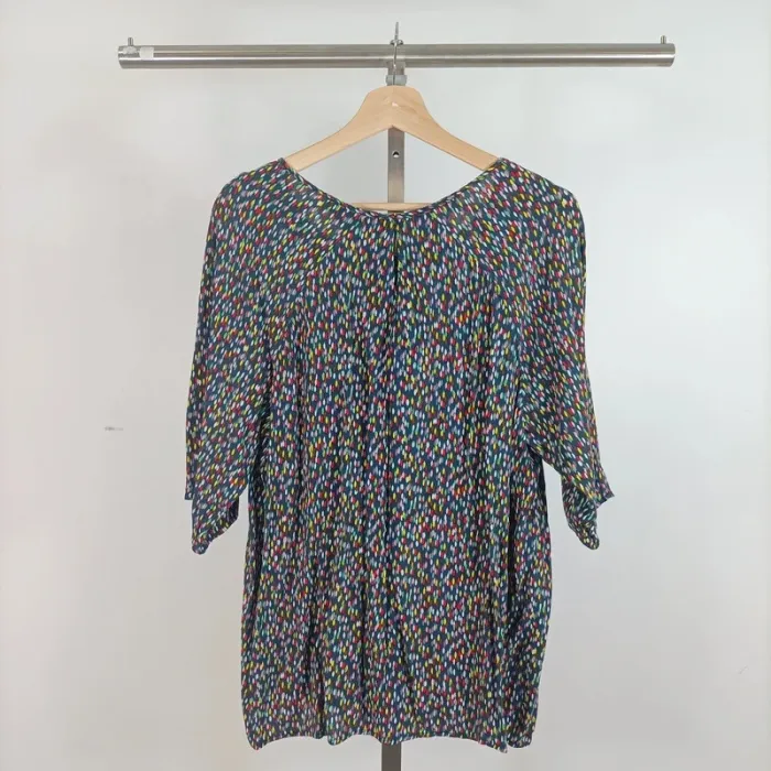 Blouse fluide multicolore à imprimé abstrait Promod manches 3/4 taille M/L A511