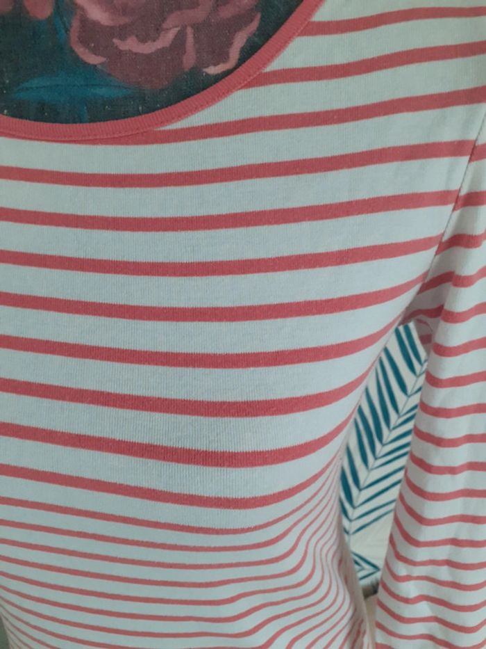 Tee-shirt manches 3/4 à rayures S - photo numéro 2