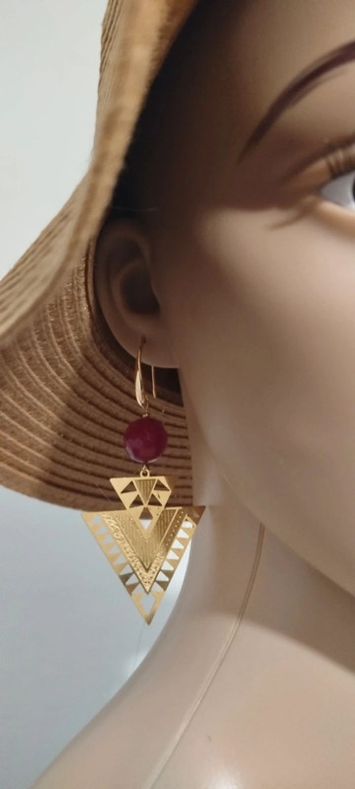 Boucles d'oreilles en Jade Naturelle - photo numéro 7