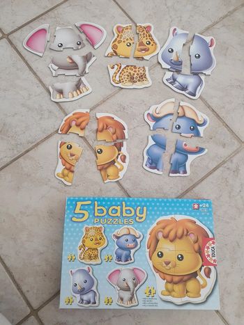 Baby puzzle : 5 puzzles 3,4 et 5 pièces animaux