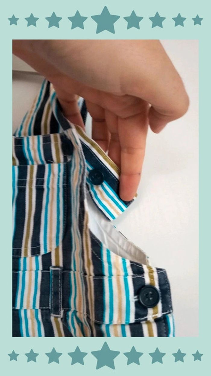 🍄 Salopette short rayée 18 mois - photo numéro 7
