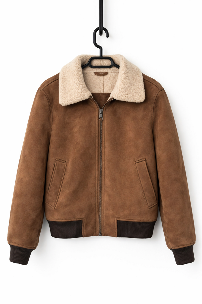 Blouson aviateur effet suédé marron – MNG Man – M