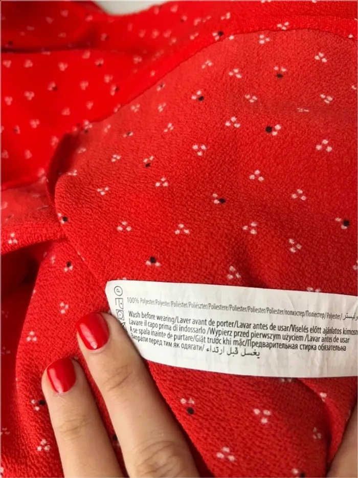 Blouse peplum rouge imprimée manches 3/4 InExtenso - photo numéro 7