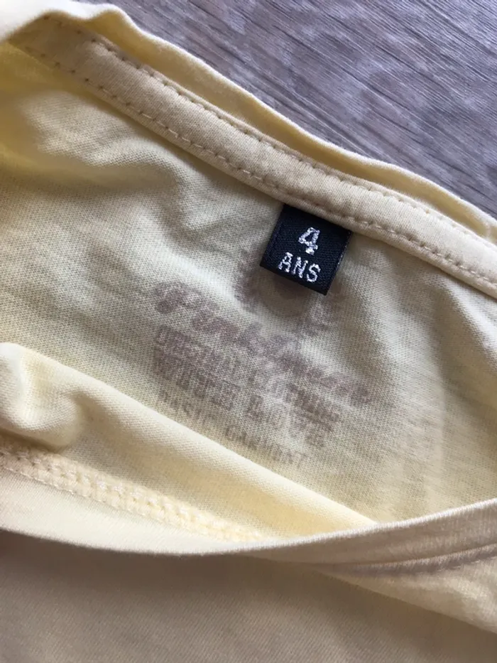 T shirt jaune 4 ans pinkyim - photo numéro 3