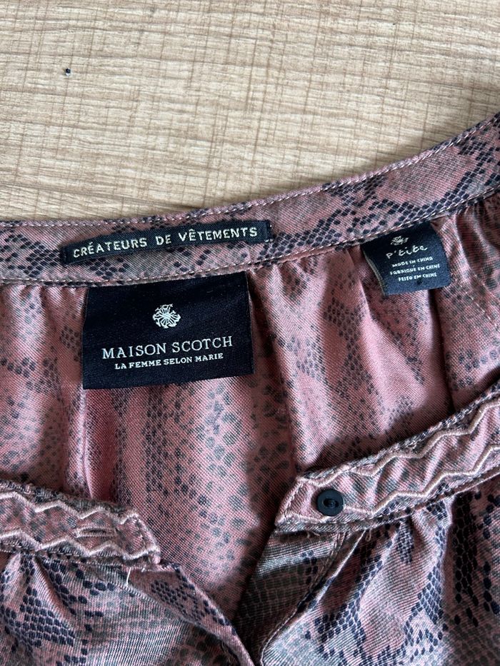 Robe courte marron beige Maison Scotch taille S bon état - photo numéro 9