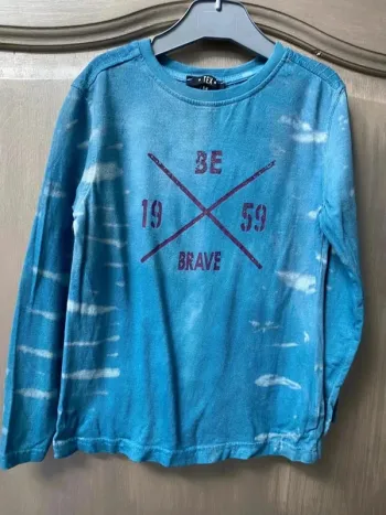 T-shirt bleu manche longue TEX 5/6 ans
