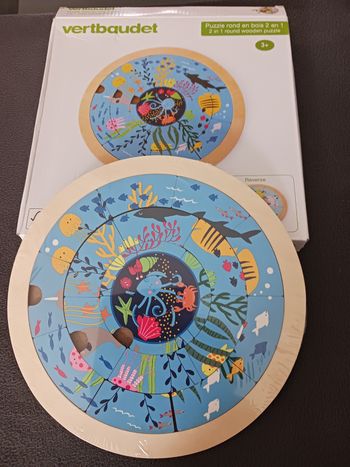 Puzzle rond en bois Vertbaudet