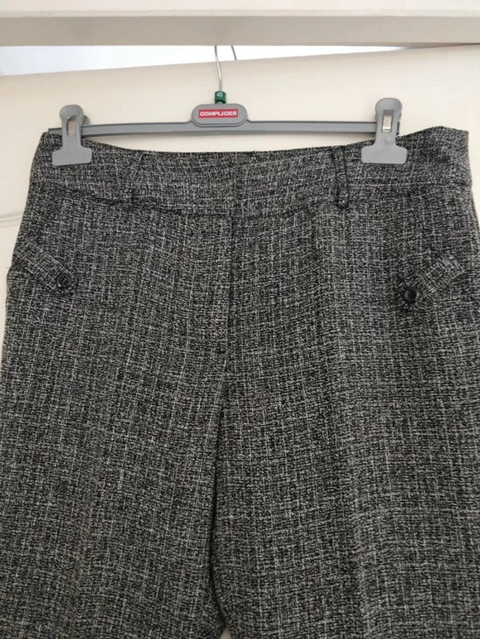 Pantalon droit noir et blanc femme - photo numéro 2
