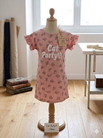 ​🐱 Chemise de Nuit "Cat Party" – Gémo – Taille 8 Ans
