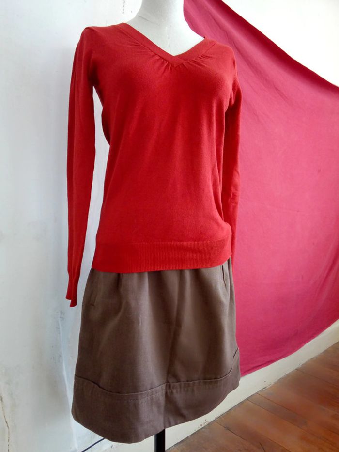 Jupe tulipe marron - photo numéro 4