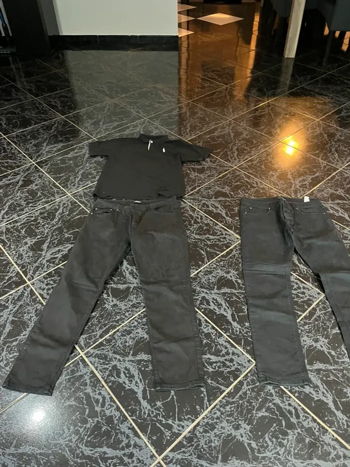 Ensemble 2 jeans noir et un polo classe - photo numéro 2