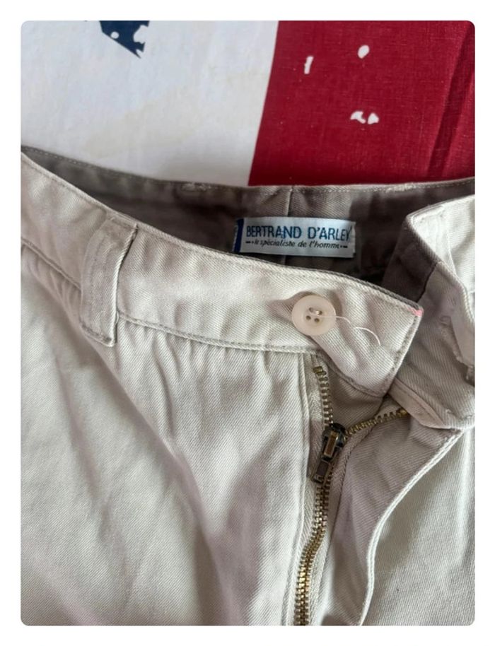 Pantalon Chino Bertrand d’Arley taille 38 marron crème/ beige crème doublure au niveau des chevilles - photo numéro 9