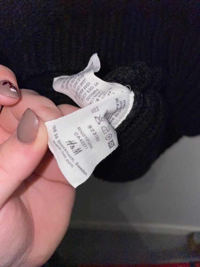 Pull chaud col roulé noir M h&m - photo numéro 8