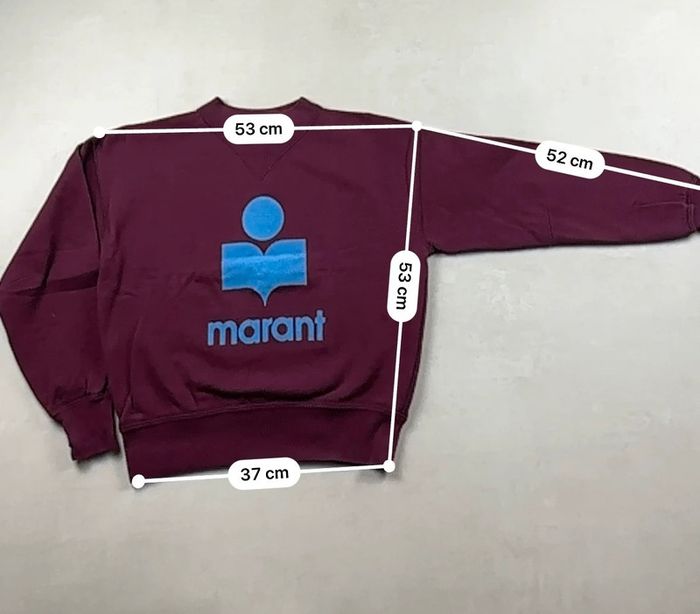 Crewneck Isabel Marant Bordeaux Logo Bleu Central Femme | S - photo numéro 12