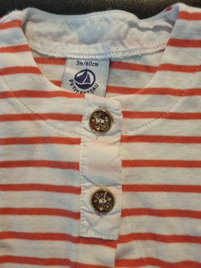 Haut marinière Petit Bateau 3 mois - photo numéro 3