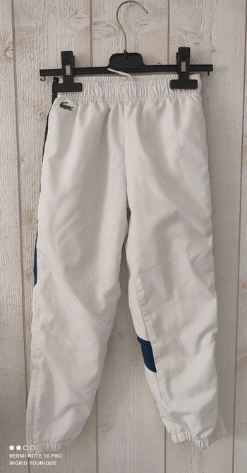Bas de survêtement blanc Lacoste taille 6 ans