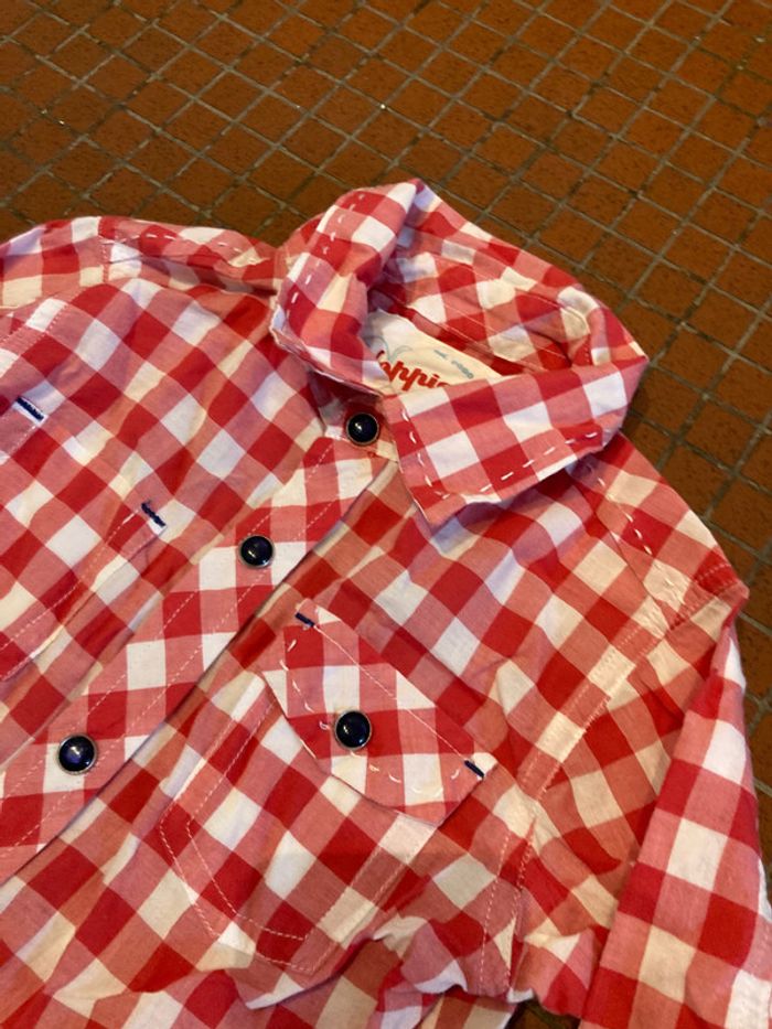 Chemise à carreaux blanc et rouge - photo numéro 3