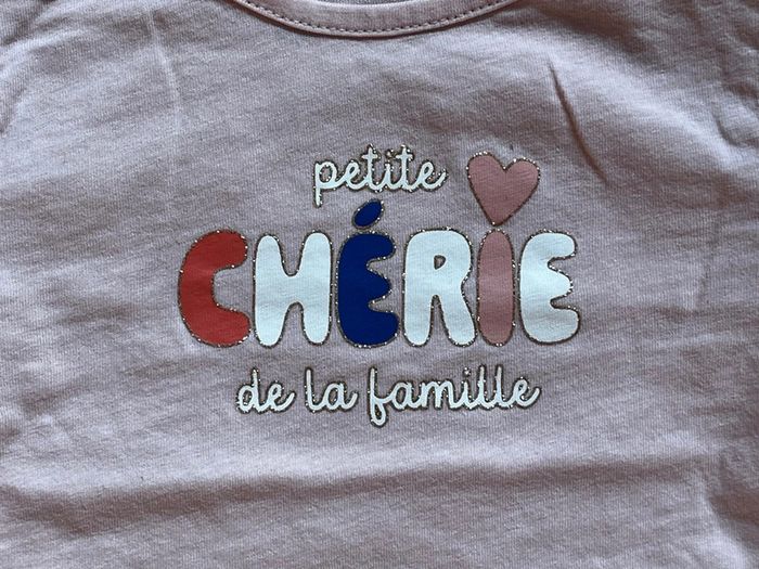 T-shirt à manche fille T 6mois - photo numéro 2