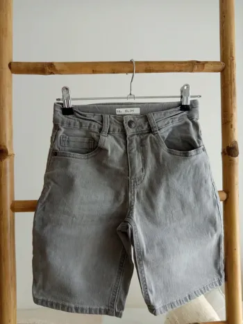 Short en jean gris taille réglable élastique 10 ans