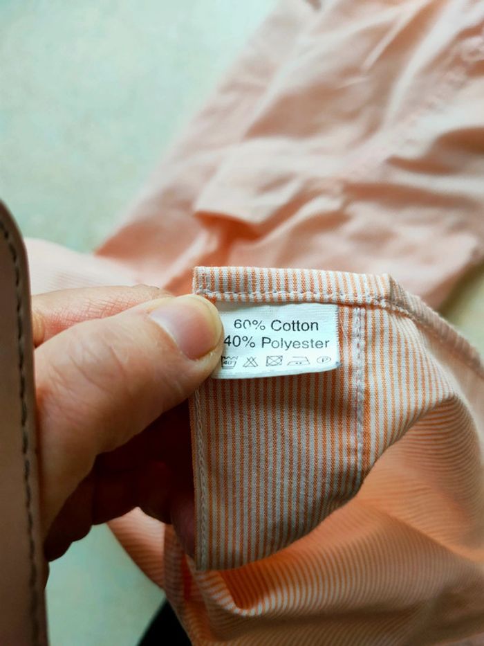 Chemise à rayures orange taille 42/XL in extenso - photo numéro 5