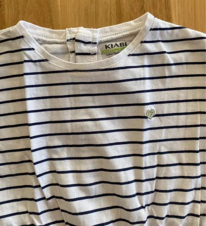 Robe kiabi blanche rayer marine - photo numéro 2