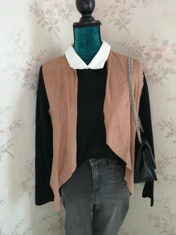 Gilet sans manches fin cammel effet daim / gémo / (40)