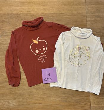 Lot t shirt col roulé 4 ans gémo