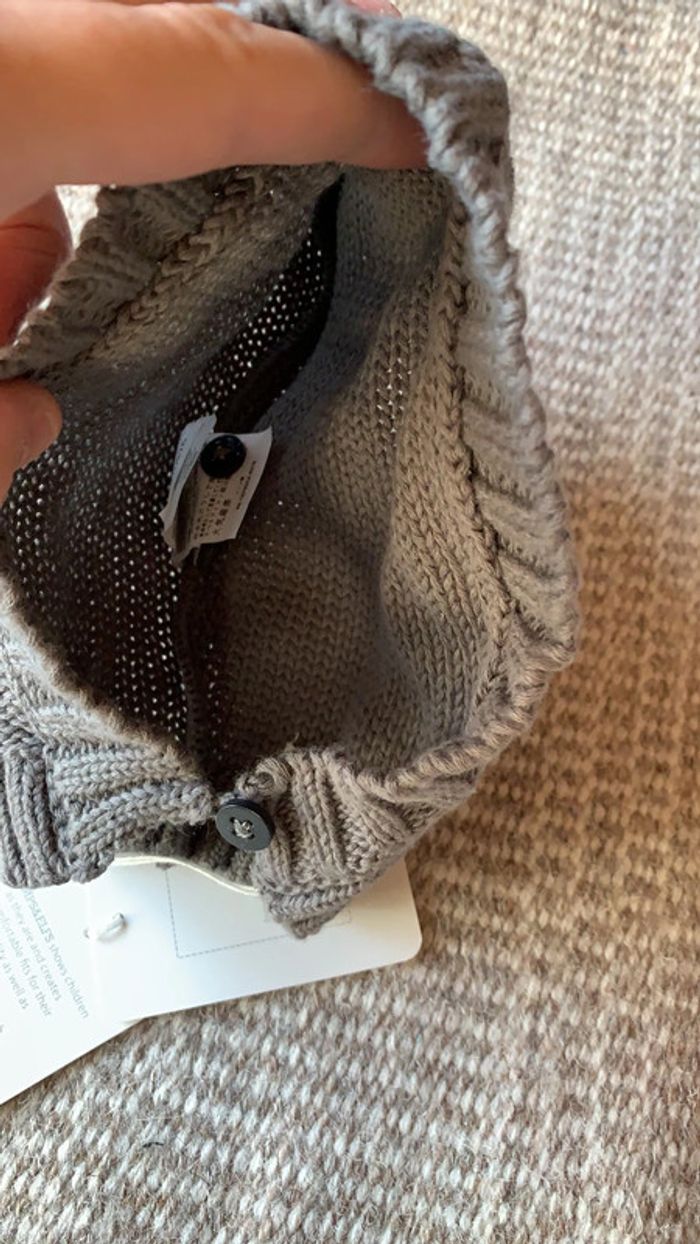 Bonnet avec fermeture sous le manton en coton bébé - photo numéro 4