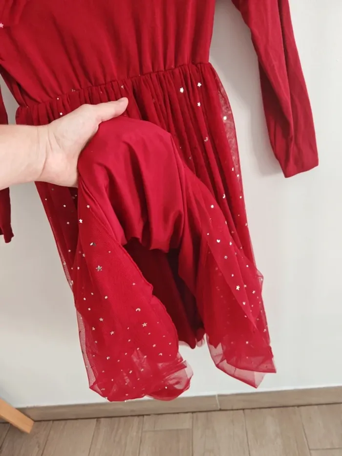 Longue robe bordeaux de Noël 10 ans - photo numéro 5