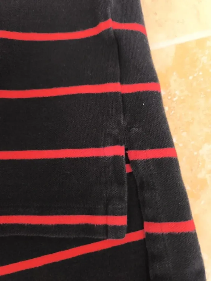Polo Ralph Lauren homme XL noir rayures et logo rouge parfait état - photo numéro 9
