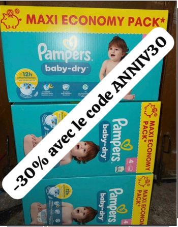 Trois carton de couche pampers taille 4 normal