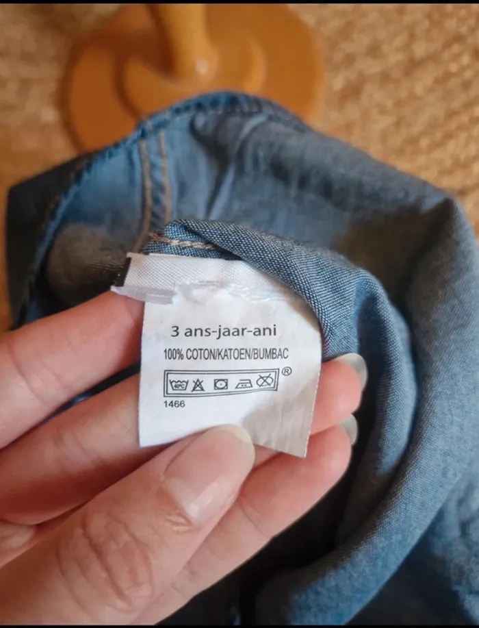 Jolie ensemble chemise en jean et jean rose sergent major fille 3 ans - photo numéro 5