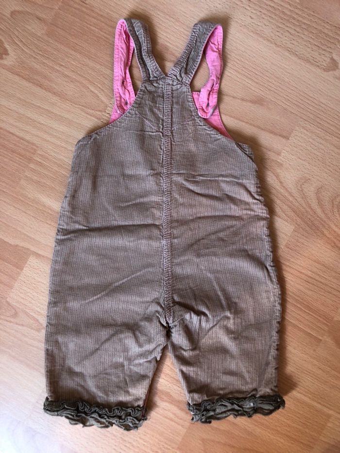 Jolie salopette en velours marron et rose Orchestra T. 6 mois fille - photo numéro 2