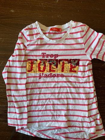 T-shirt manche longue sequins réversible