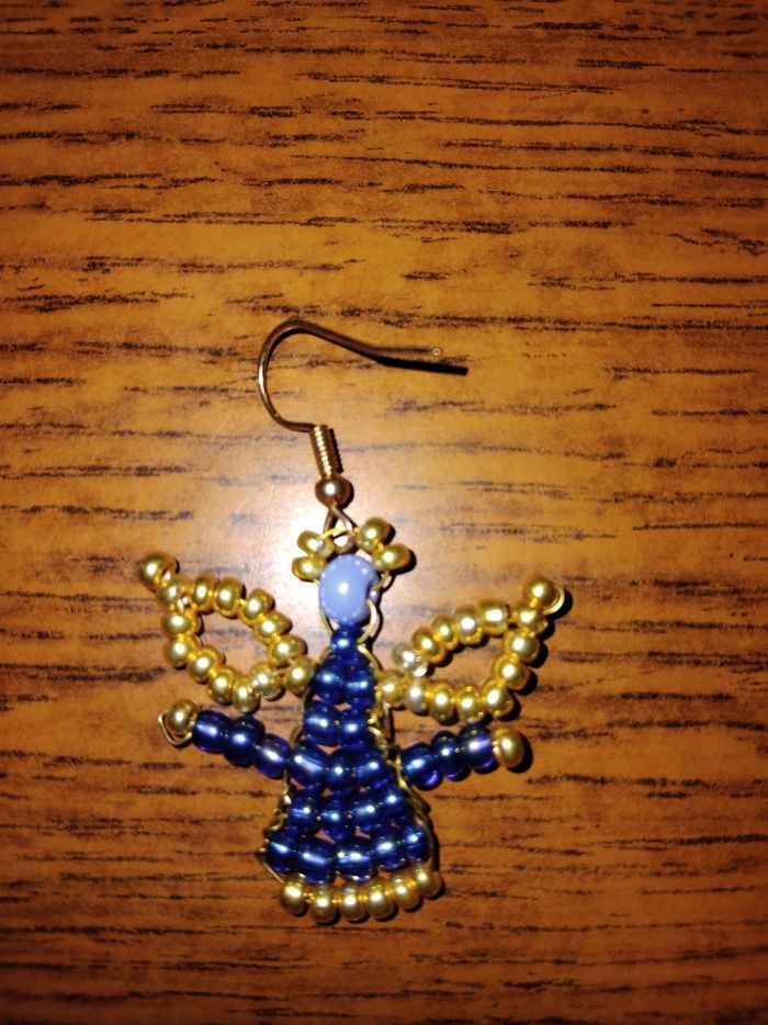 Boucle d oreille en perle de rocaille et acier inoxydable - photo numéro 2