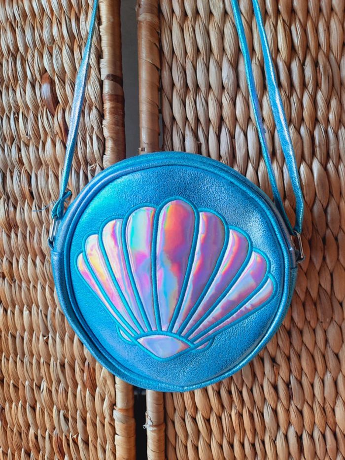 Sac bandoulière rond coquillage sirène - photo numéro 3