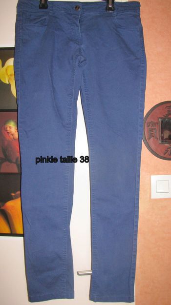 pantalon toile bleu t38