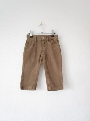 Pantalon beige velours Benetton 12 mois TBE
