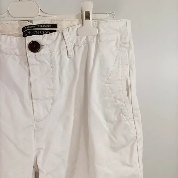 Pantalon blanc Scotch & Soda coupe droite W29 L34 100 % coton casual chic homme A1348 - photo numéro 3