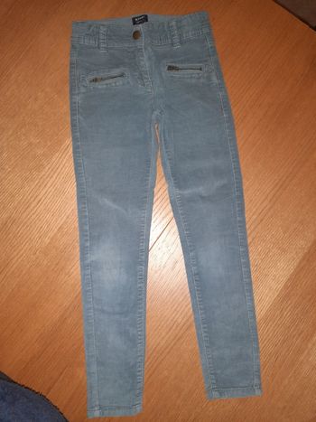 Pantalon skinny fit 7 ans velours vert d'eau