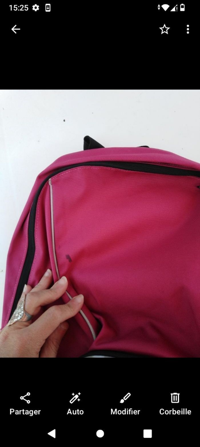 Sac à dos, cartable, sport, école fille marque , rose, noir - photo numéro 3