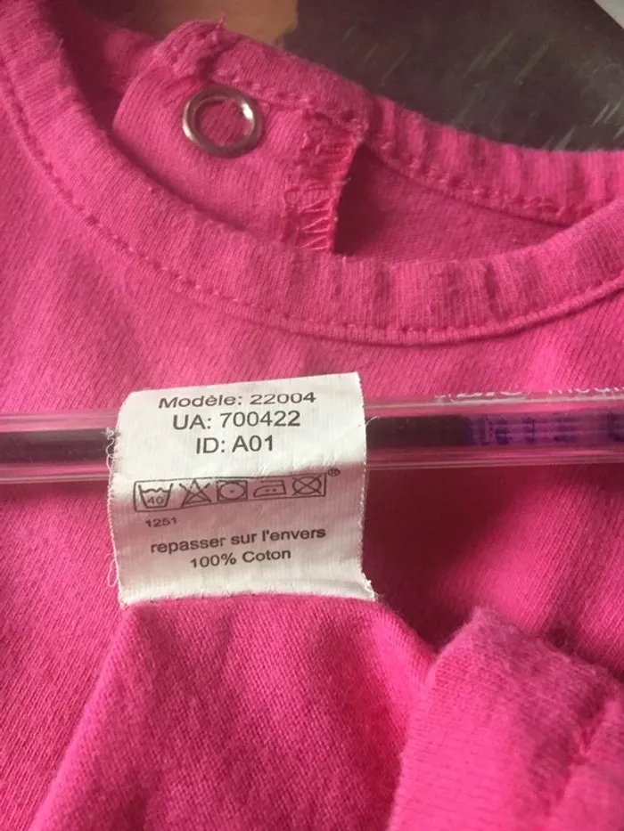 T-shirt fuchsia Bébé Rêve 3M - photo numéro 2