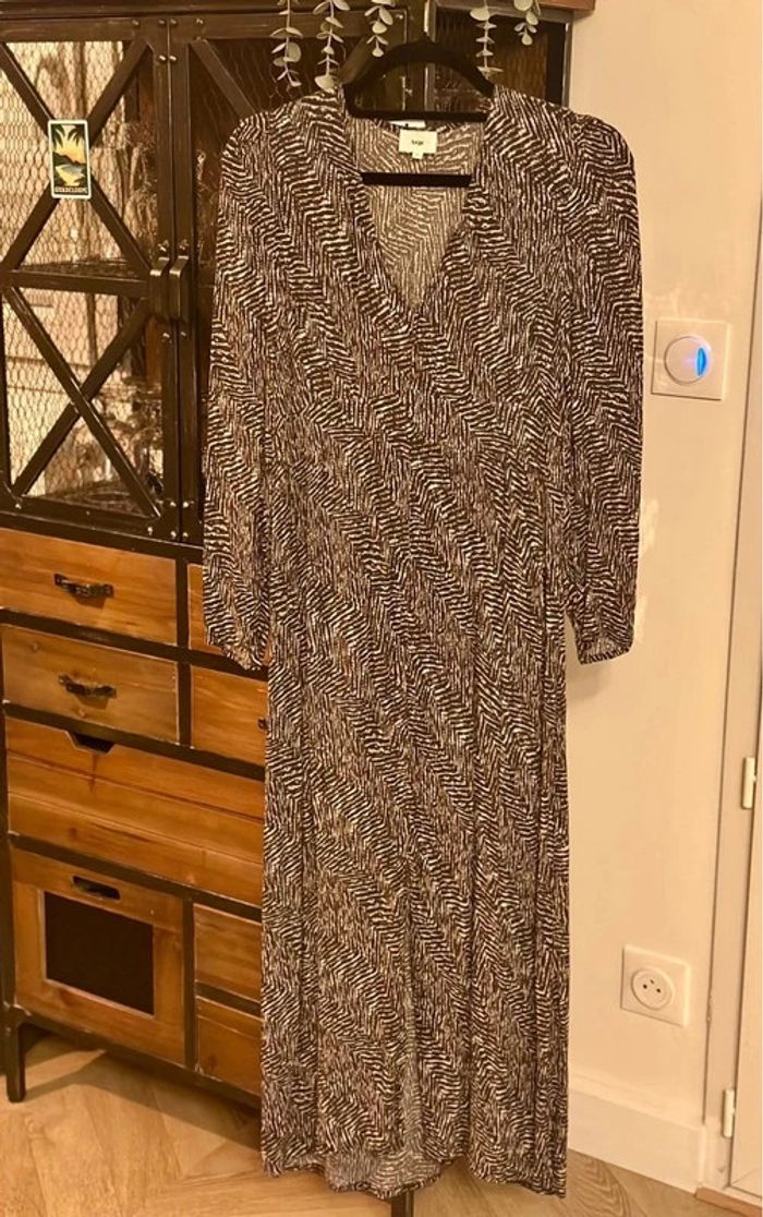 Robe longue motif noir blanc lurex An’ge taille 1 - photo numéro 2